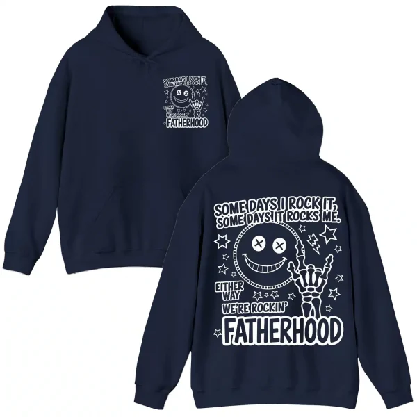 Some Day I Rock It Skeleton Hoodie – The Perfect Fatherhood Gift With A Funny Twist For Cool Dads Who Rock Life One Day At A Time - Image 3