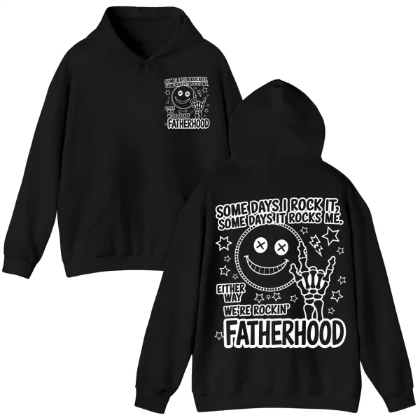 Some Day I Rock It Skeleton Hoodie – The Perfect Fatherhood Gift With A Funny Twist For Cool Dads Who Rock Life One Day At A Time - Image 2