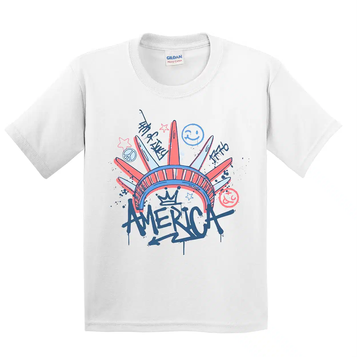 America Youth T-Shirt – USA Patriotic Tee for Kids, Fourth of July Independence Day Shirt, Red White Blue Toddler Summer Top