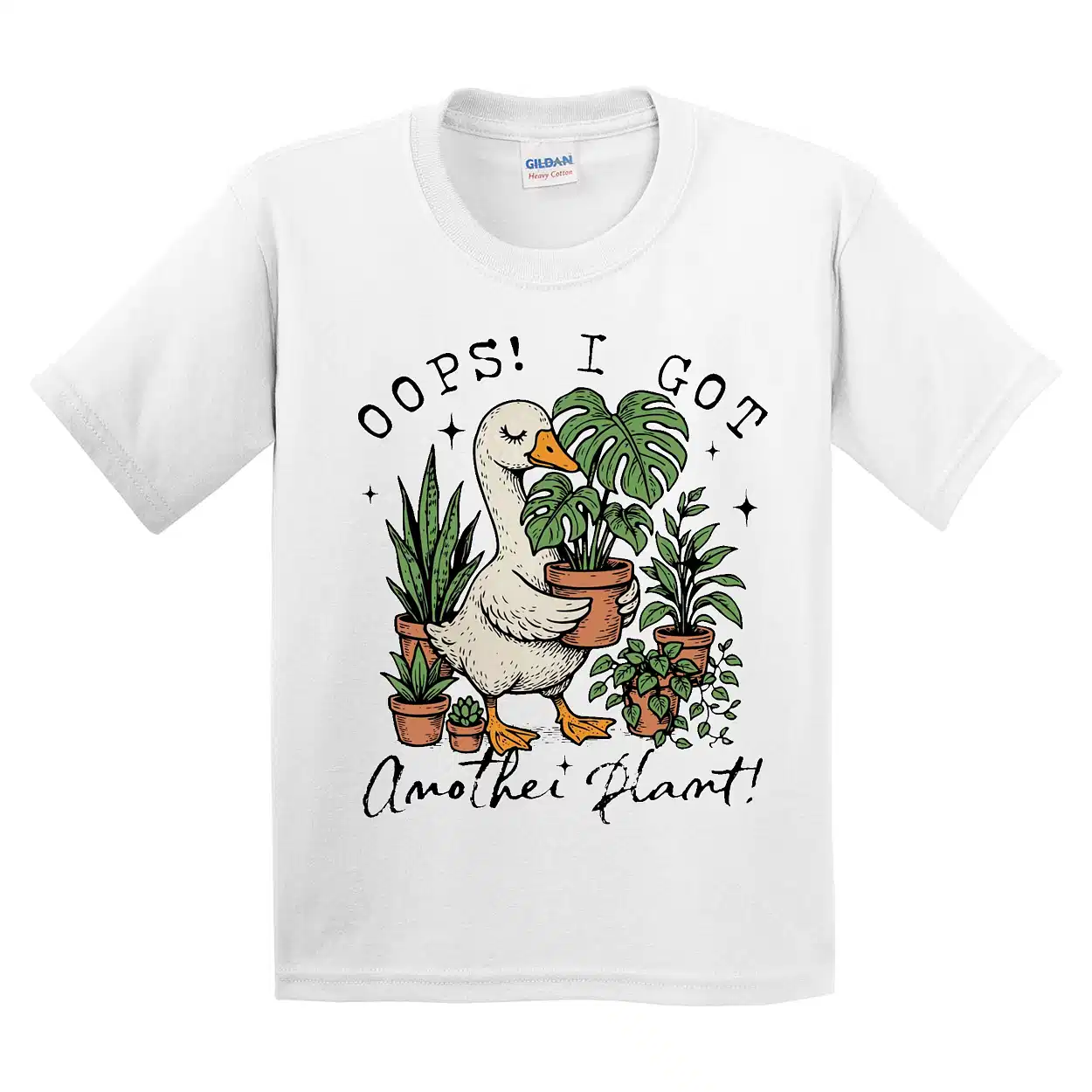 Oops I Got Another Plant T-Shirt – Funny Goose Plant Lover Tee – Sarcastic Gardening Humor Shirt – Vintage Meme T-Shirt for Gardeners