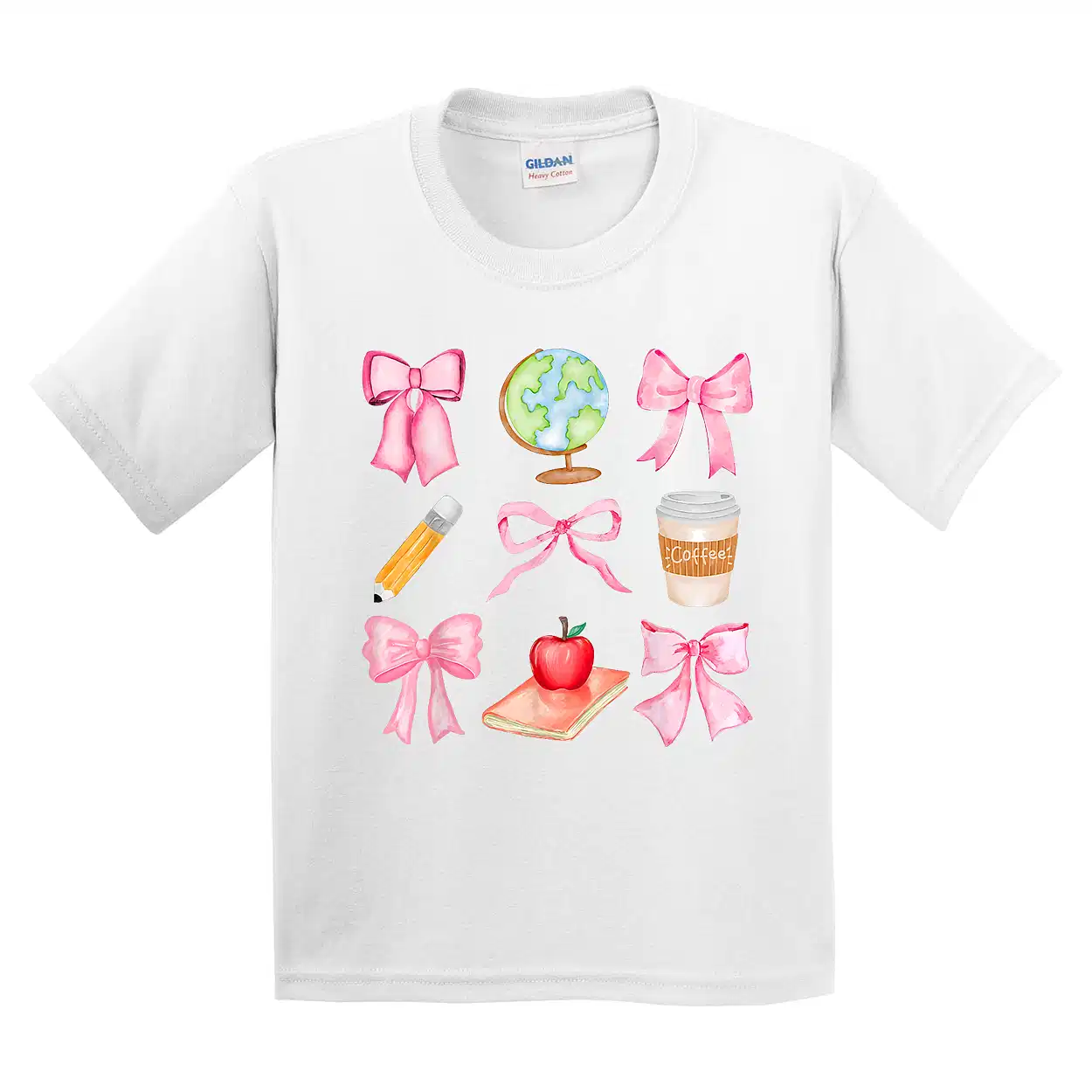 Pink Coquette Teacher Shirt Back To School Happy First Day T-Shirt - Unisex, Gift for Youth, Back To School