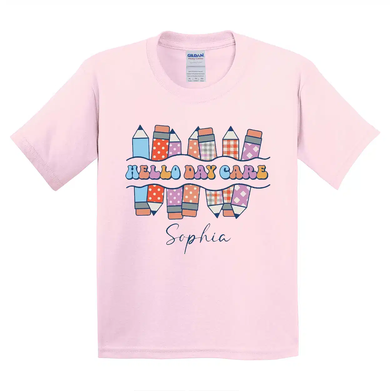 Personalized Hello Daycare Shirt – Custom Back to School Name Shirt for Toddlers | Hello School T-Shirt