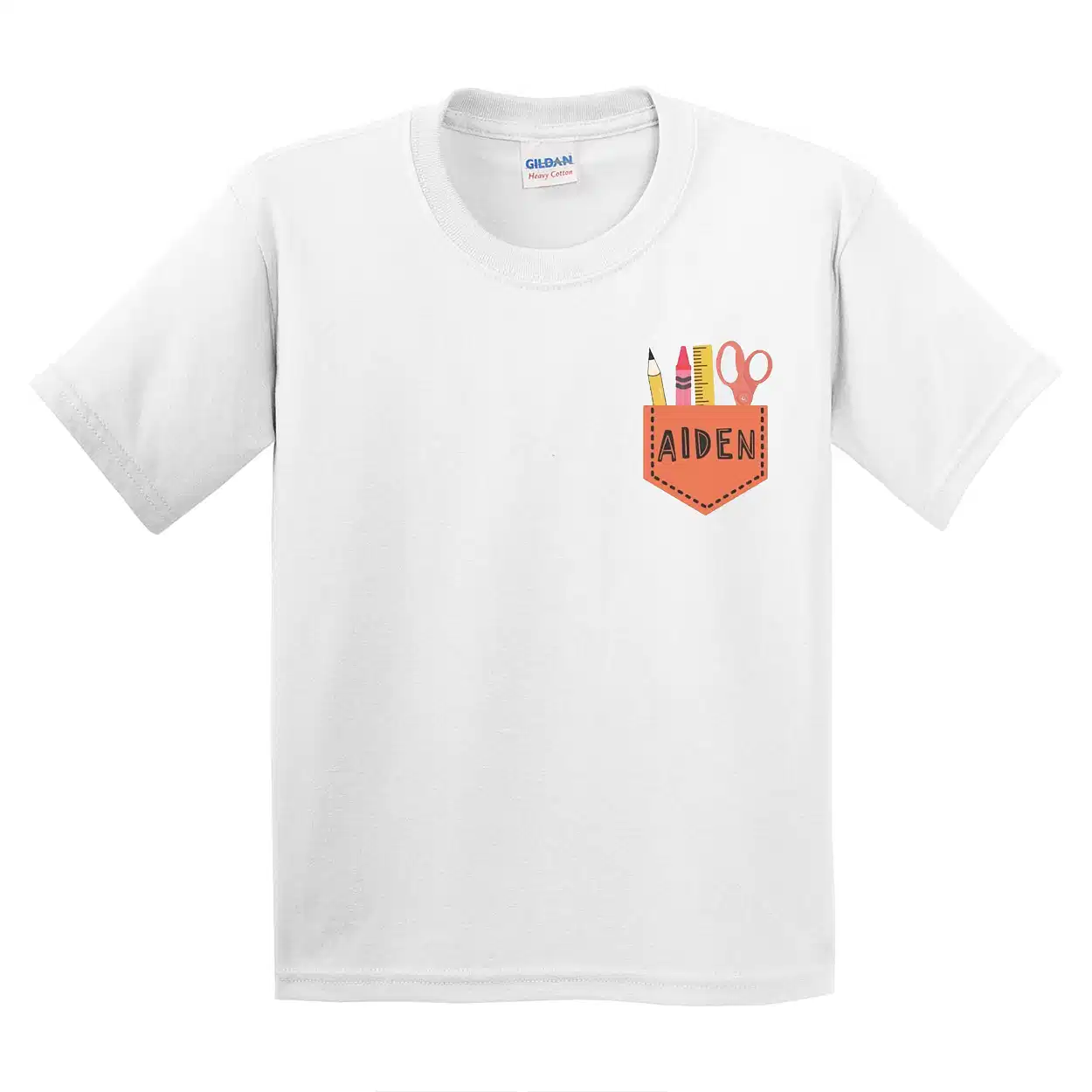 Personalized Kids Back to School T-Shirt – First Day of School Custom Name Pocket Tee