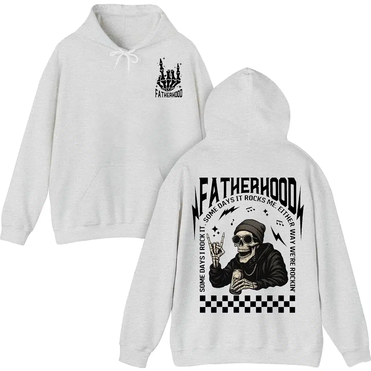 Fatherhood Hoodie, Funny Skeleton Dad, First Time Dad Hoodie, Retro Fathers Day Shirt Gift for Husband, Cool Dad Club Hoodie