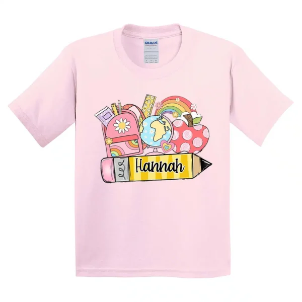 Custom Back To School T-Shirt – Personalized First Day Of School Shirt for Kids – Cute Kids Back to School Tee with Name - Image 2
