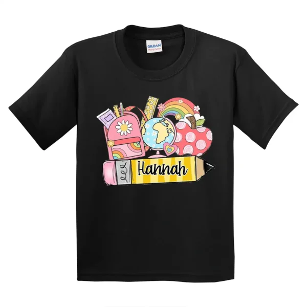 Custom Back To School T-Shirt – Personalized First Day Of School Shirt for Kids – Cute Kids Back to School Tee with Name - Image 3