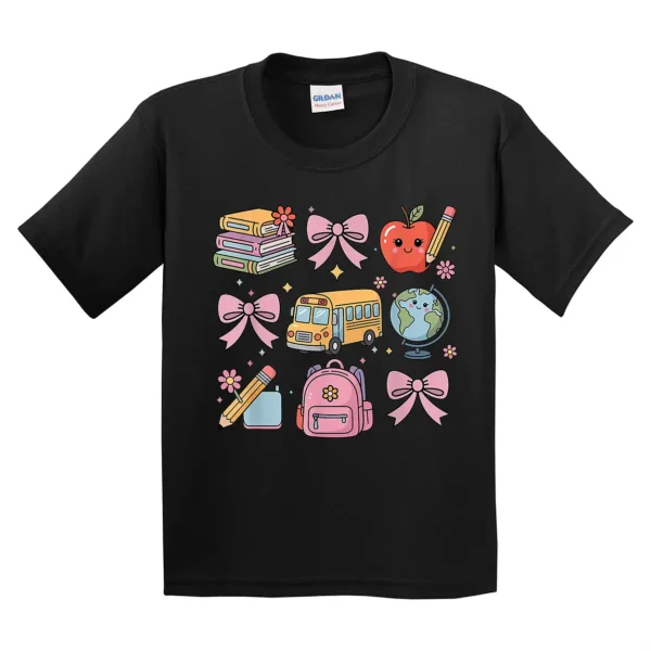 Back to School Coquette Teacher Women Girl Kindergarten PreK T-Shirt - Unisex, Gift for Youth, Back To School - Image 4