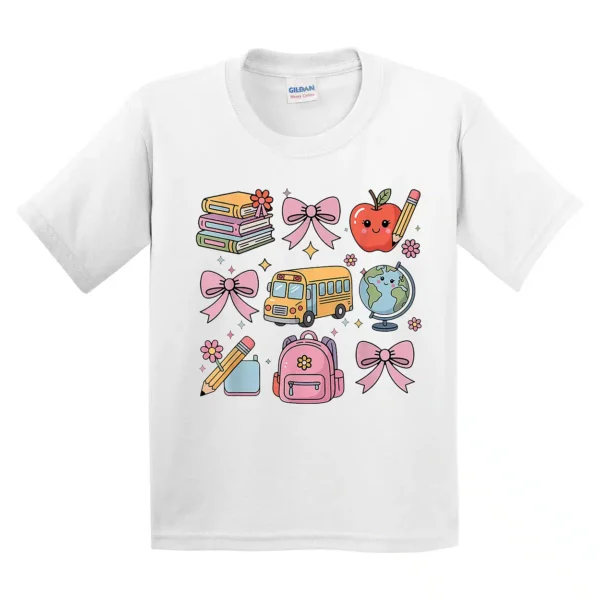 Back to School Coquette Teacher Women Girl Kindergarten PreK T-Shirt - Unisex, Gift for Youth, Back To School - Image 2