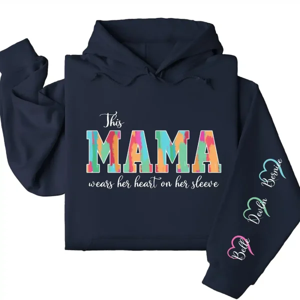 Personalized Mama Hoodie – Custom Mama  with Kids’ Names on Sleeve, Thoughtful Mother’s Day or Birthday Gift Idea - Image 4