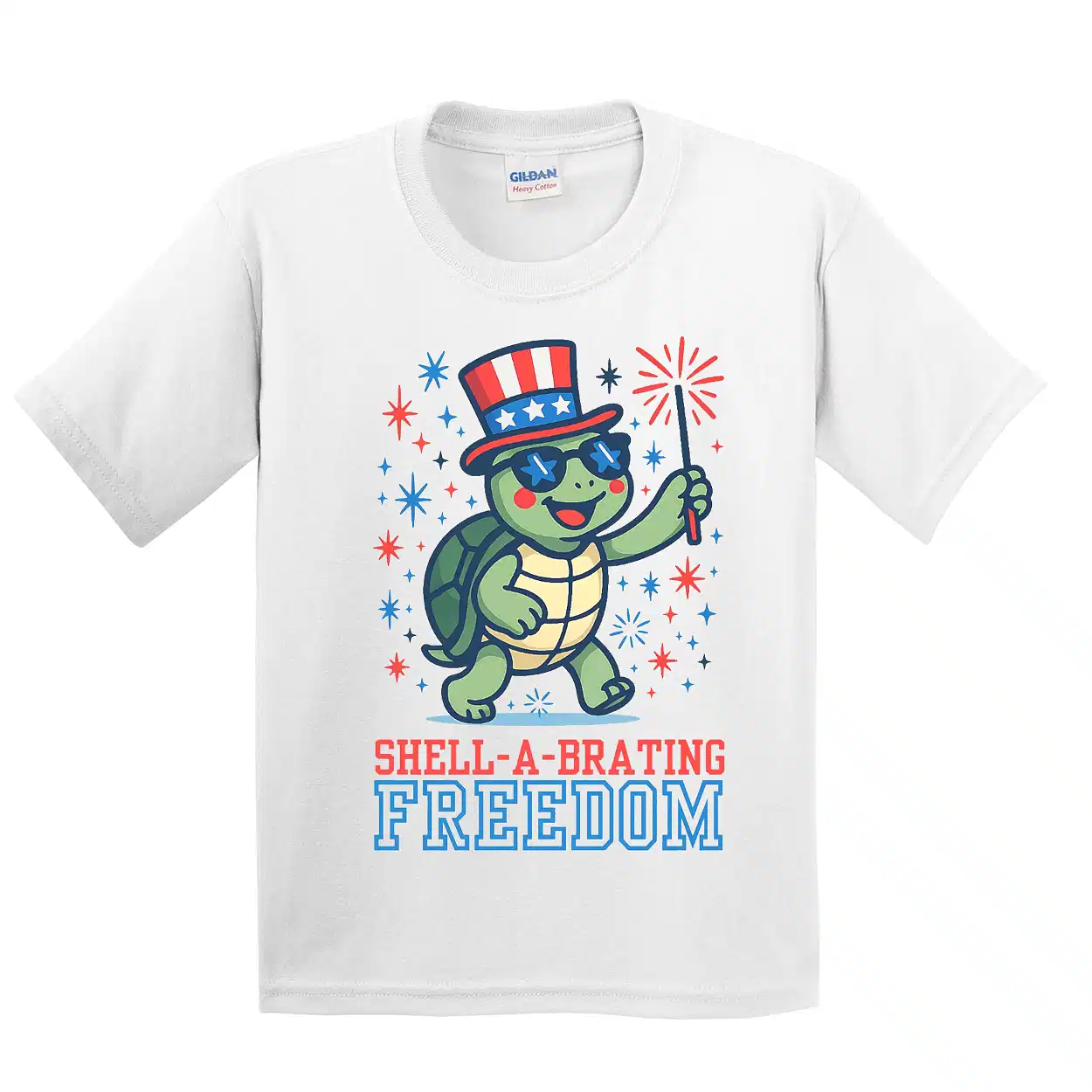 4th of July Freedom T-Shirt – Kids Patriotic Turtle Tee, Independence Day Tortoise Shirt, Comfort Colors July 4th Gift Tee