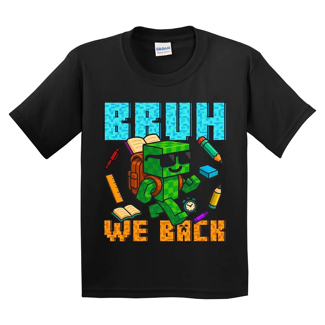 Bruh We Back Kids School T-Shirt – Funny First Day of School Tee – Toddler & Youth Back to School Outfit – Second Grade Shirt