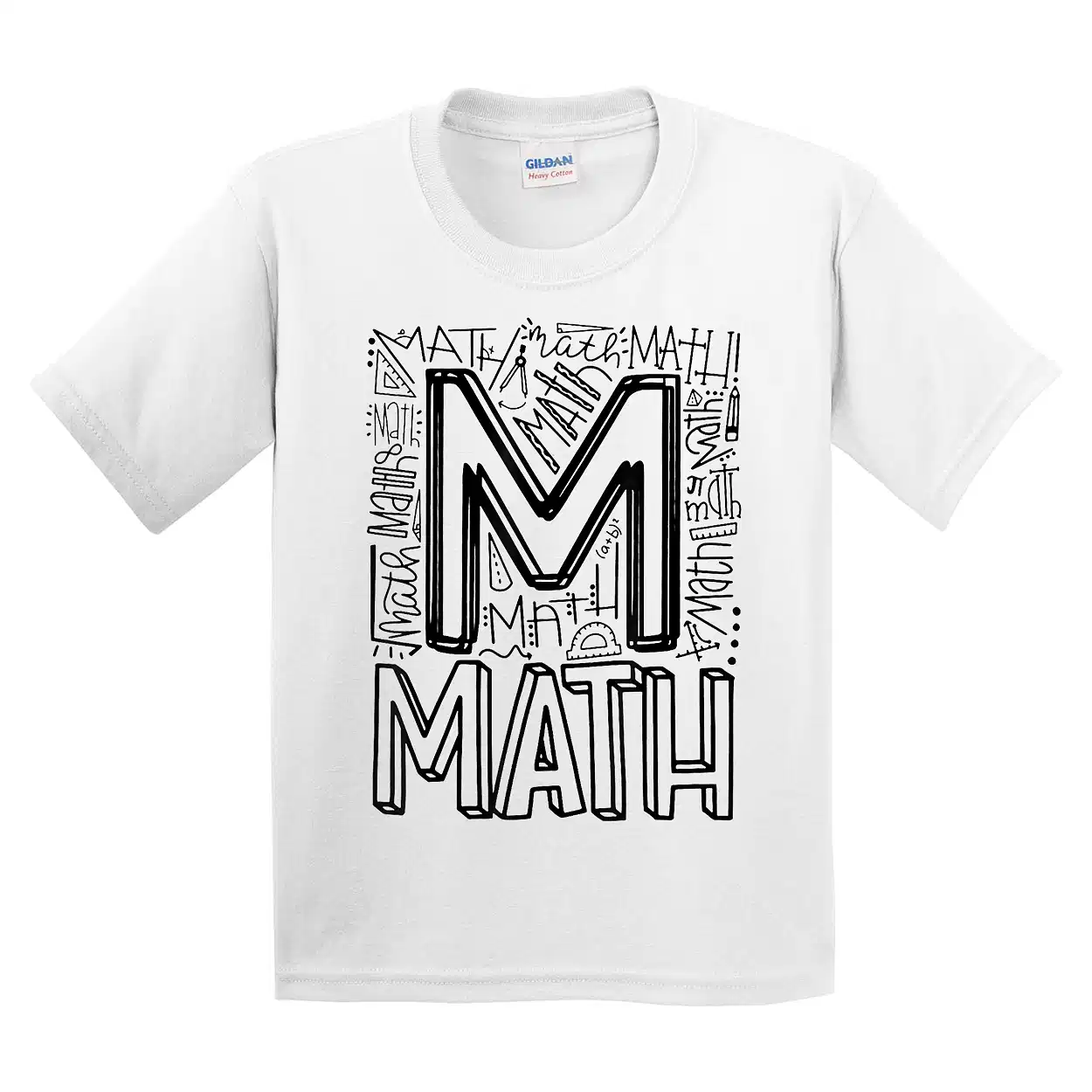 Back To School First Day of School Math Teachers Typography T-Shirt - Unisex, Gift for Youth, Back To School