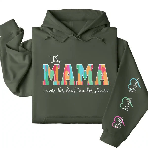 Personalized Mama Hoodie – Custom Mama  with Kids’ Names on Sleeve, Thoughtful Mother’s Day or Birthday Gift Idea - Image 3