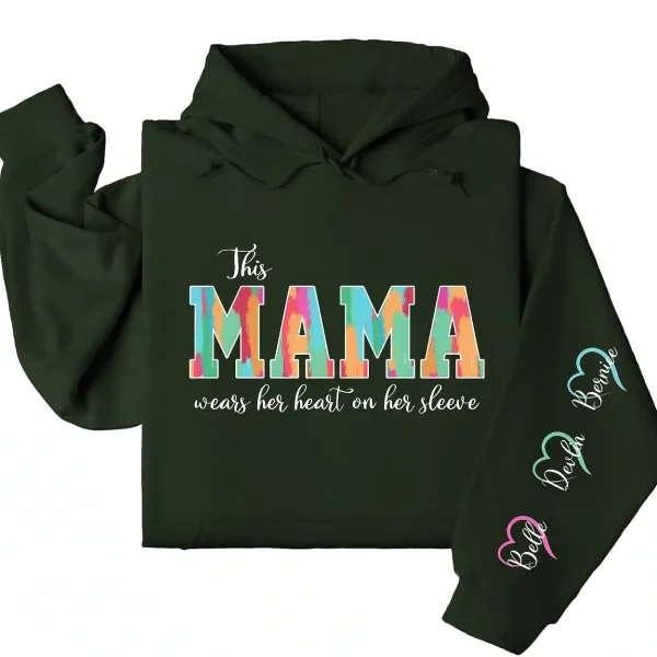 Personalized Mama Hoodie – Custom Mama  with Kids’ Names on Sleeve, Thoughtful Mother’s Day or Birthday Gift Idea - Image 2