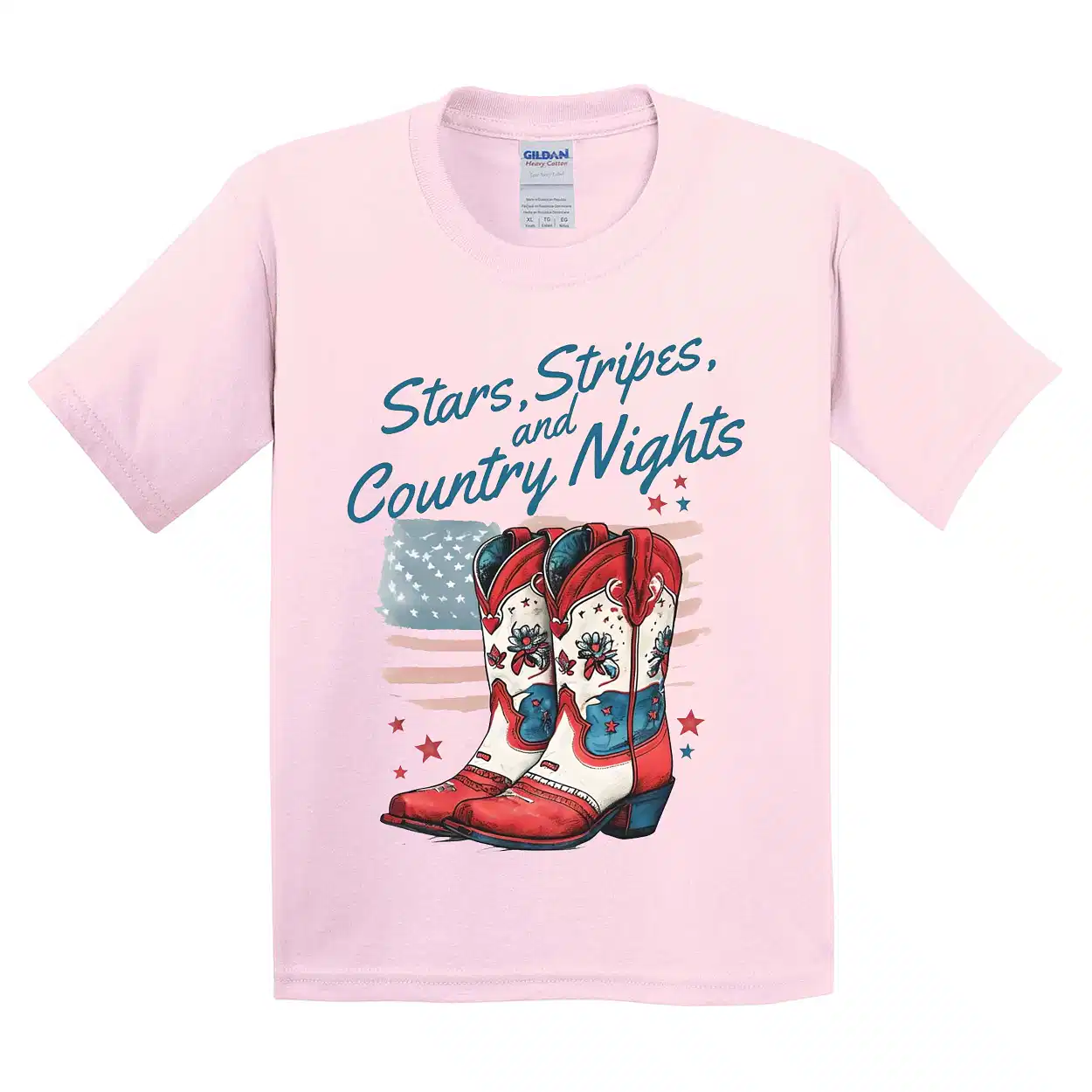 4th of July Kids T-Shirt – Patriotic Cowgirl T-Shirt, Country Girl Summer Tee, Independence Day Outfit for Girls, Western Style