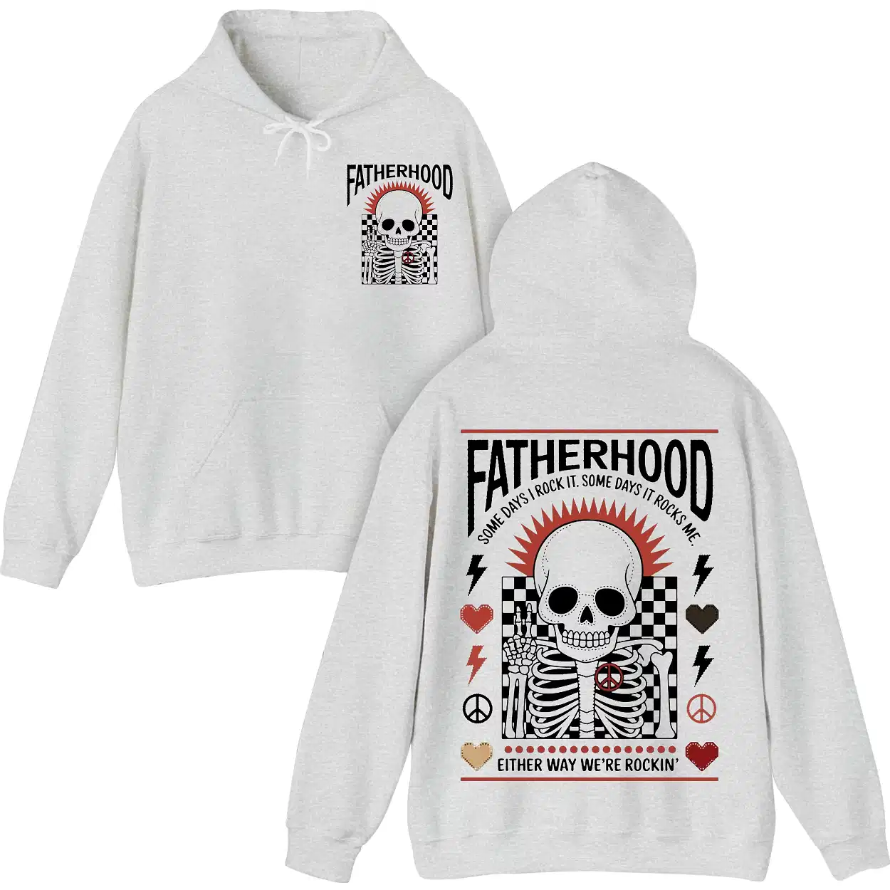 Rocker Fatherhood Hoodie – Some Day I Rook It Skull Design, The Best Father's Day Gift