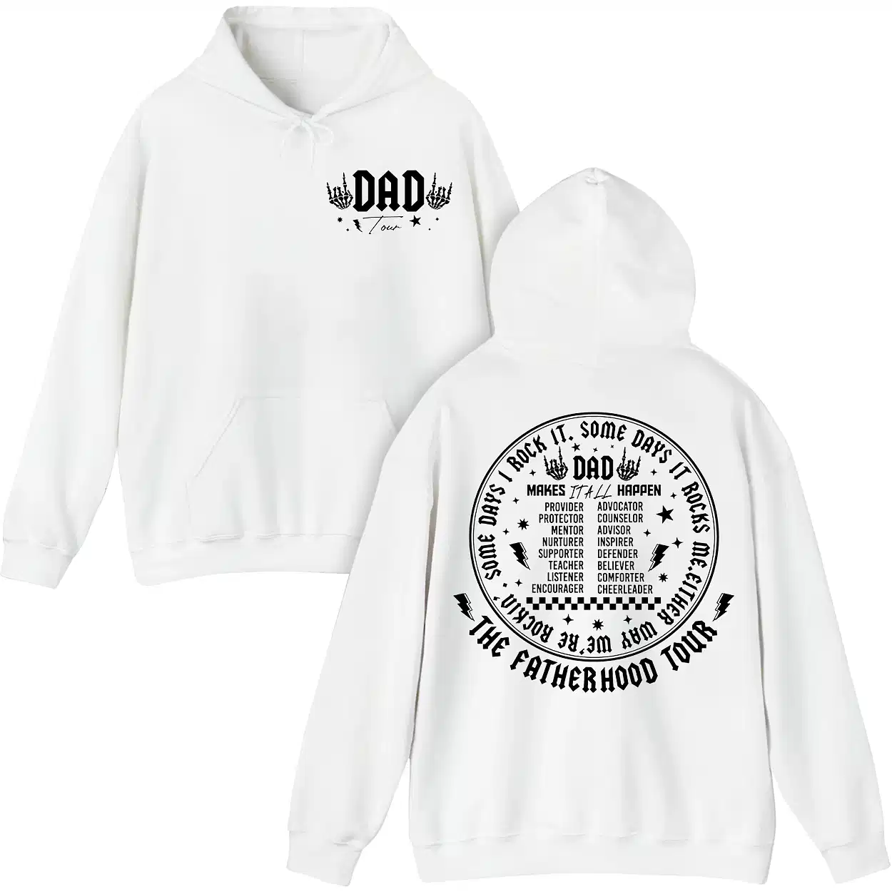 Fatherhood Tour, Sometimes I Rock It Sometimes It Rocks Me Hoodie, Dad Life Shirt, Fathers Day Gift, Funny Fatherhood Hoodie, Dad Rock Tour