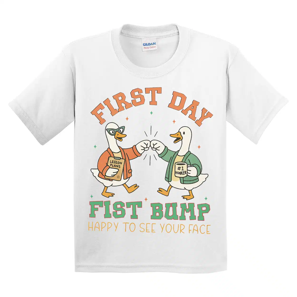First Day Fist Bump T-Shirt – Happy to See Your Face Tee – Back to School Teacher T-Shirt – Funny First Day Teacher Shirt