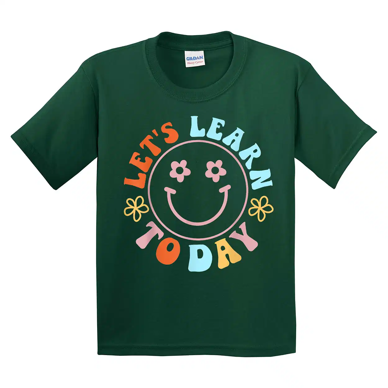 Groovy Let's Learn Today Smile Face Back To School Teachers T-Shirt - Unisex, Gift for Youth, Back To School