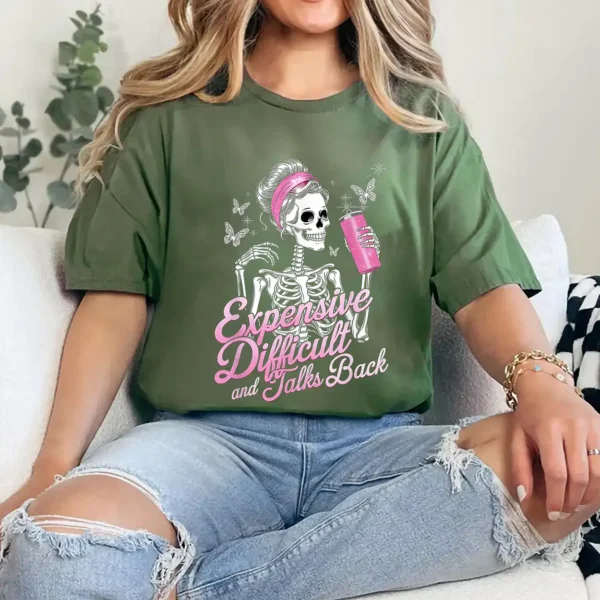 Expensive Difficult And Talks Back Halloween Mama Skeleton T-Shirt - Unisex, Gift for Halloween Day,  Gift for Mama - Image 2