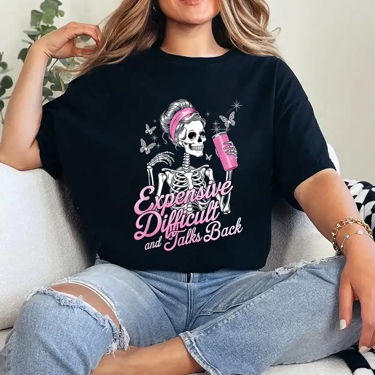 Expensive Difficult And Talks Back Halloween Mama Skeleton T-Shirt - Unisex, Gift for Halloween Day,  Gift for Mama