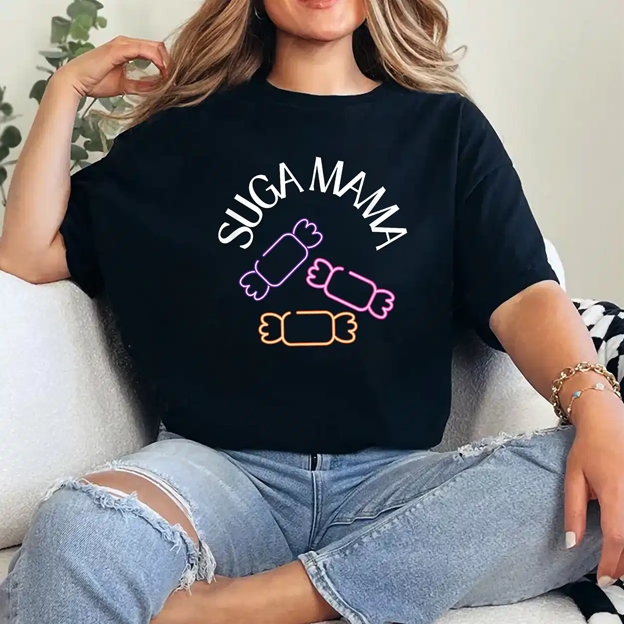 Suga Mama - Cute & Spooky Fashion for Halloween Season T-Shirt - Unisex, Gift for Halloween Day,  Gift for Mama