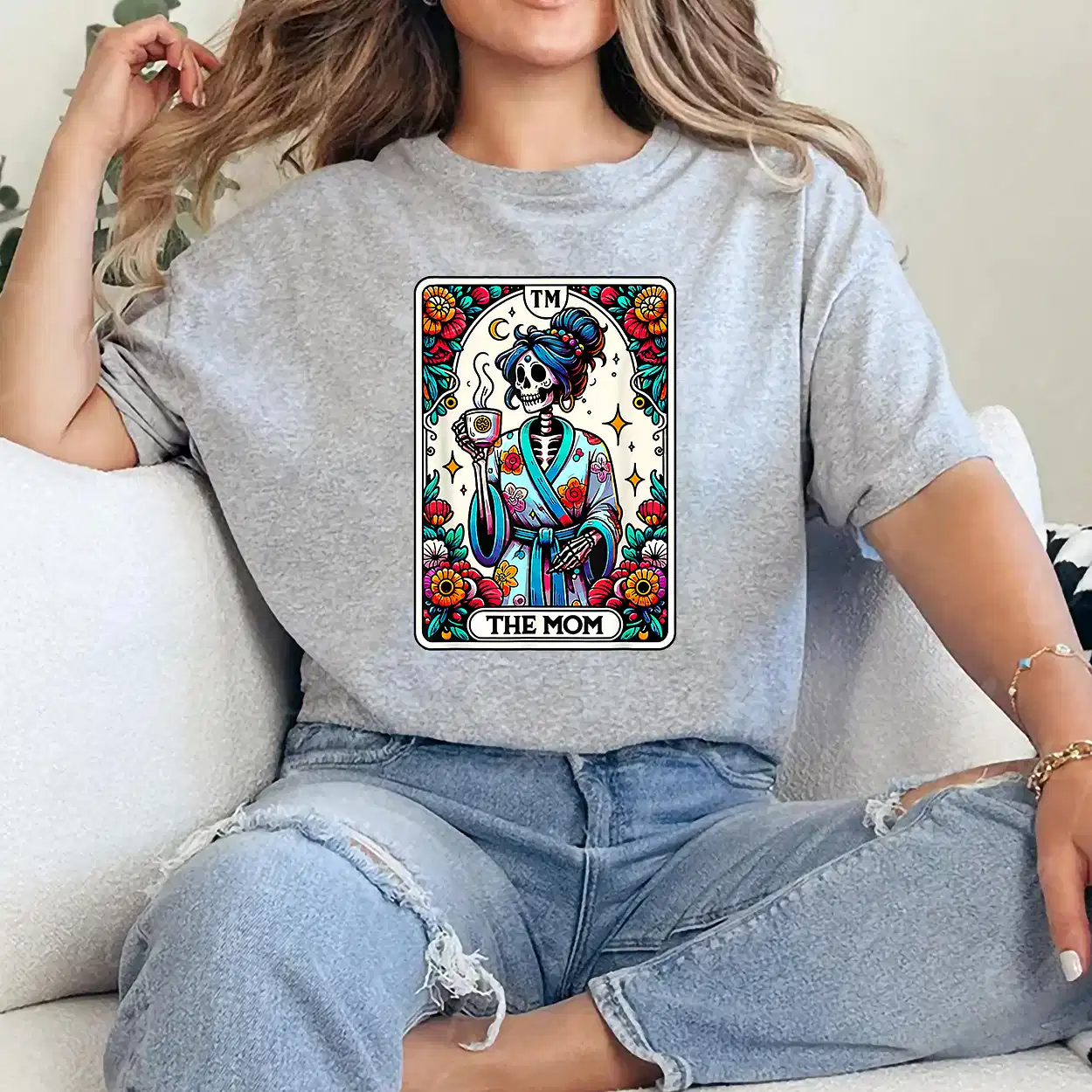 The Mom Tarot Card Skeleton Mama Halloween Mother's Day T-Shirt - Unisex, Gift for Halloween Day,  Gift for Mama