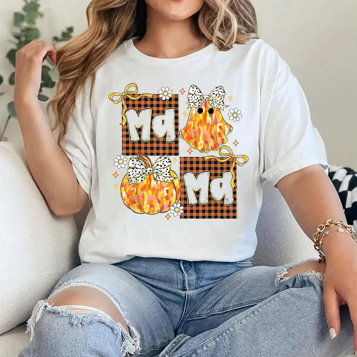 Pumpkin Mama Halloween Autumn Halloween Mom Mother Women T-Shirt - Unisex, Gift for Halloween Day,  Gift for Mama