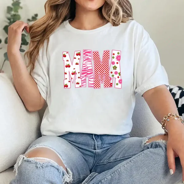 Womens Funny Checkered Mama Leopard Mama Black White Gift Women T-Shirt - Unisex, Gift for Halloween Day,  Gift for Mama - Image 4