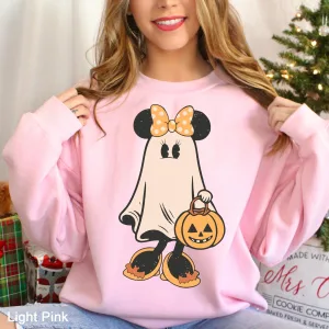 Disney Halloween Sweatshirt, Mickey & Minnie Ghost, Halloween Shirt