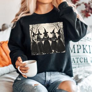 Funny Girls Witch Sweatshirt, Retro Halloween Crewneck, Womens Witchy Vibes