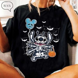 Stitch Skeleton Halloween Shirt, Funny Lilo & Stitch, Disneyland Spooky Trip