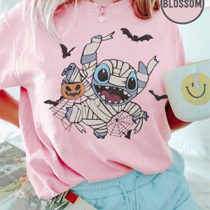 Vintage Disney Stitch Halloween Shirt, Pumpkins & Ghost