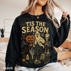 Retro Halloween Sweatshirt, Tis’ the Season, Pumpkin Ghost Crewneck